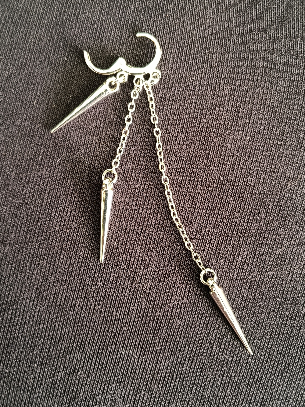 Carhartt Silver Spike Dangle Ear Cuff
